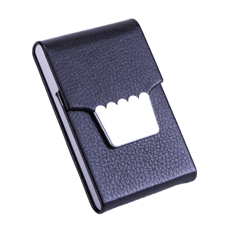 New Designer Stainless Steel PU Men or Women Business name Card Holder leather metal cigarette case box