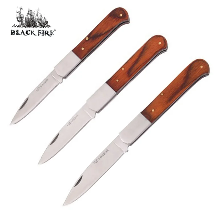 Strong Folding Knife with Fine Polishing Wooden Handle in Series Sizes for Daily Use, Office & Outdoor