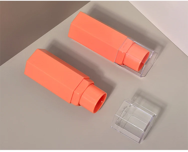 Wholesale  custom 3ml Hexagon shape empty glaze tube lip gloss container Plastic bottle sample cosmetic packaging material 1