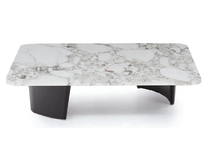 Italian Creative Modern Design Living Room Furniture Office Wooden Base Irregular Shape Marble Top Luxury Center Coffee Tables