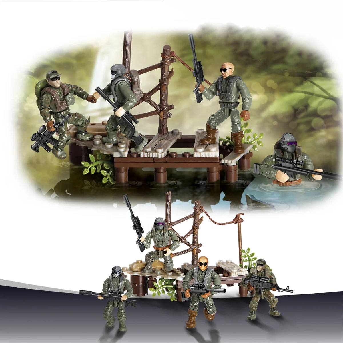 Christmas Gift for Boys Special Troops Mini Military Action Figures Play Set Kids Educational Building Block Military