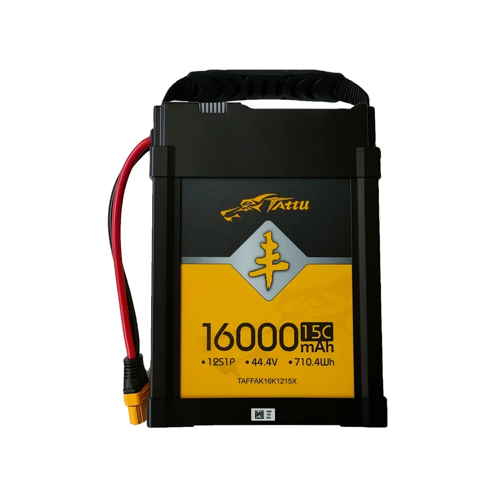 TATTU 16000mAh 15C 44.4V 12S 1P Feng Seri Rechargeable Lithium Ion Battery for Agricultural Plant Protection Drone AS150U-F Plug