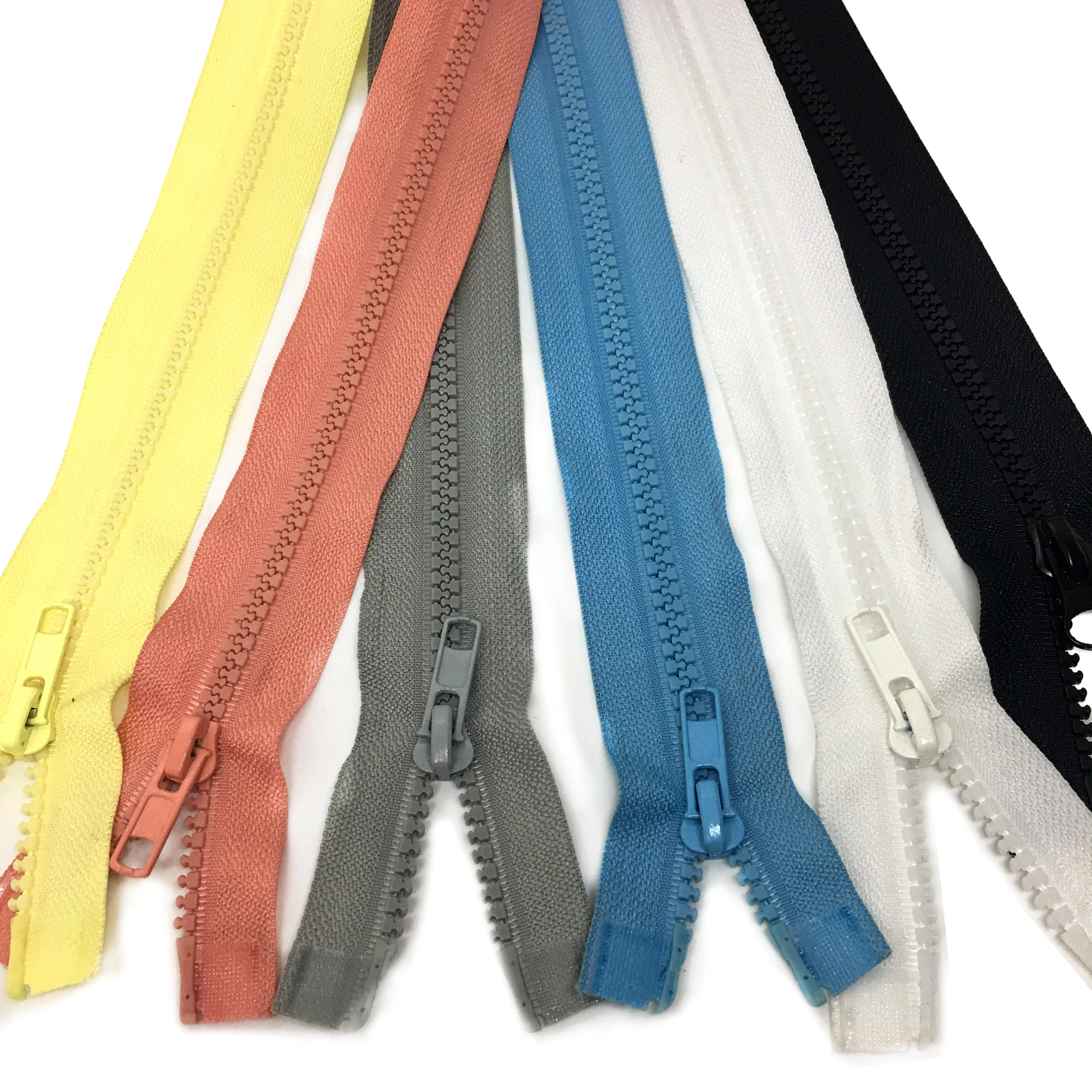 Factory direct custom zipper 5# resin color ordinary teeth double open end zipper resin zipper for clothes/pants/bags etc.