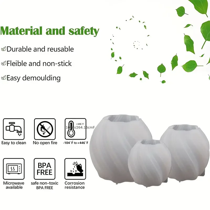 3D Rotating Pillar Candle Silicone Mold Geometric Wave Candle Wax Mould DIY Abstract Art Soap Resin Gypsum Mold Home Craft Decor