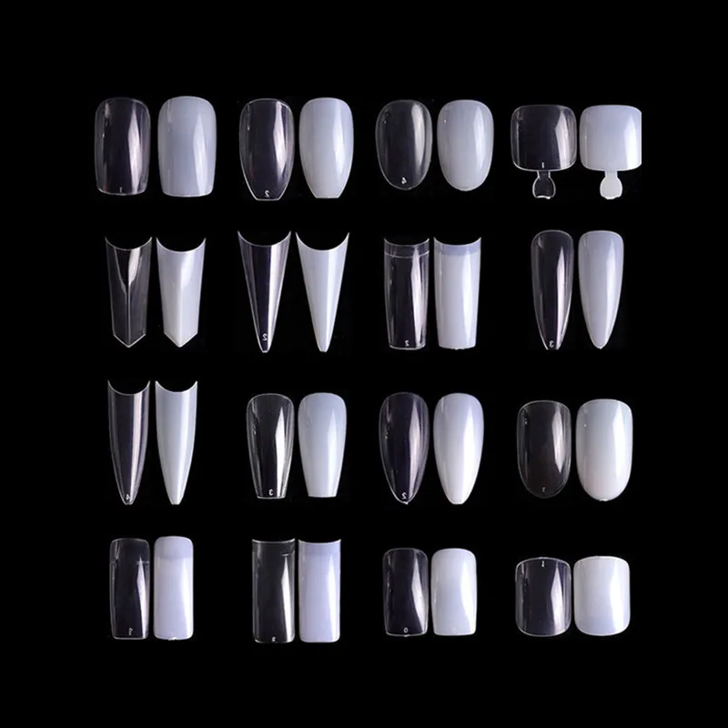 Aokitec Ready To Ship 500pcs Clear/Natural False  Artificial Fingernails Press On Nails Kits For Toes Nail Art