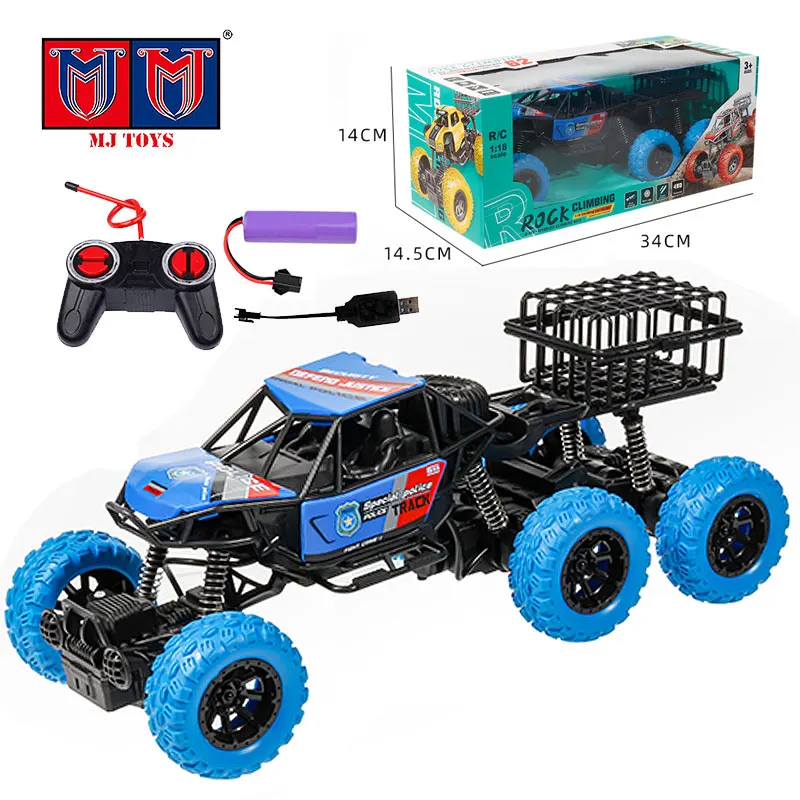 Custom Hobby 6WD Police Car Off-Road R/C Vehicle Toy High-Speed Climbing Kids Rc Truck Off Road Cars