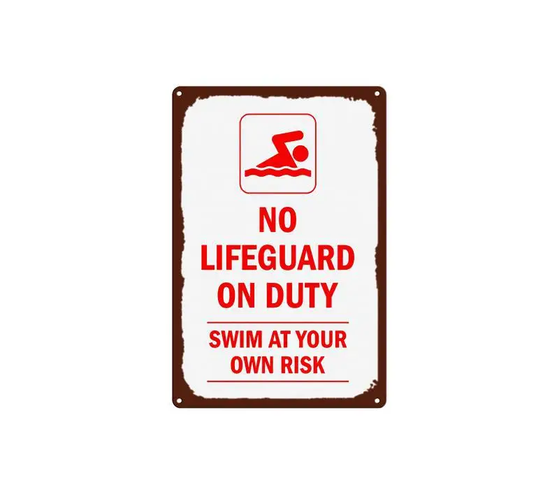 Iron tags Interesting swimming pool warning signs Indoor and outdoor wall decorations