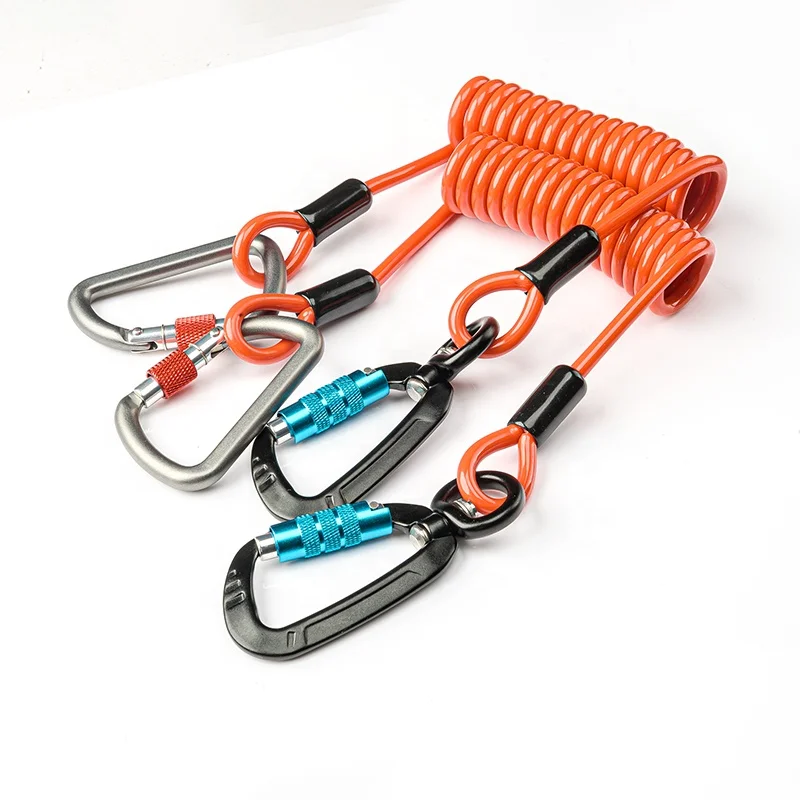 Extension Spring 5.0mm pvc Coated Colorful Tool Tether Coil Spring Lanyard  for safety