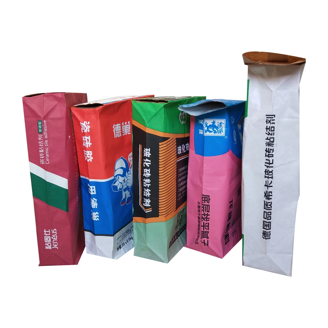Adhesive Packaging Bag Custom Logo 25kg 50kg kraft paper valve bag cement