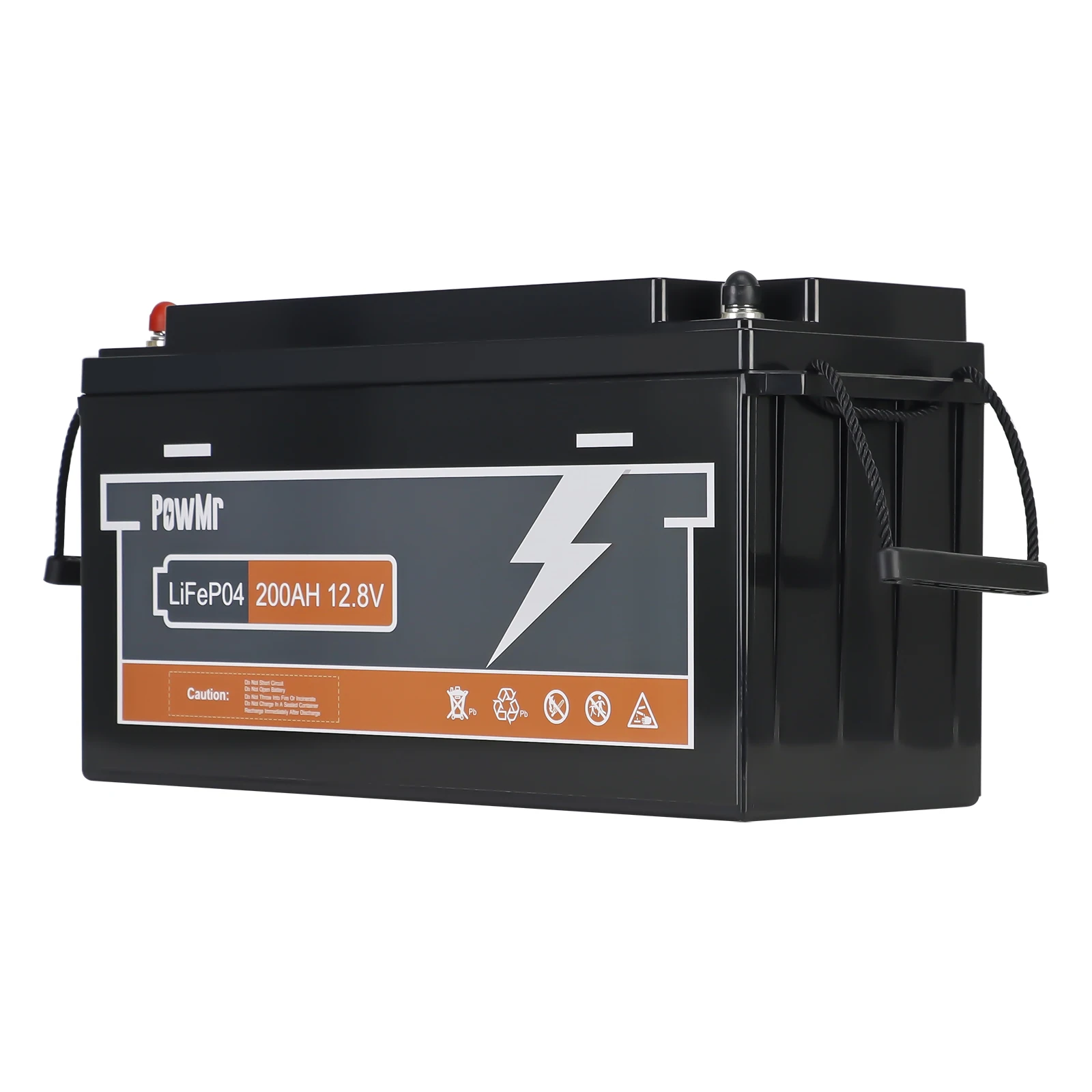 PowMr 12.8V 200Ah LiFePO4 Battery Support up to 4 in series and 4 in parallel Energy storage Lithium ion Battery