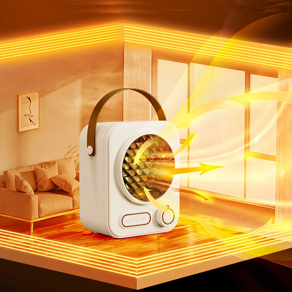 2023 new Customized Indoor desktop heater small household portable mini office heater 1000w PTC fast heating with handle
