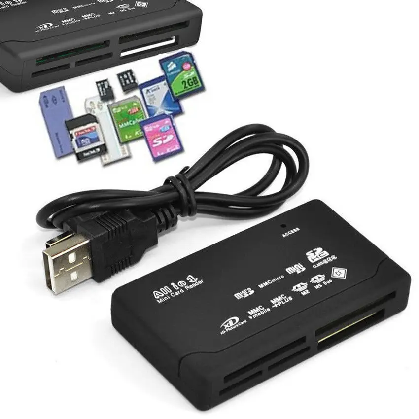 All in One memory card reader for Micro SD SDHC M2 MMC XD CF with External USB