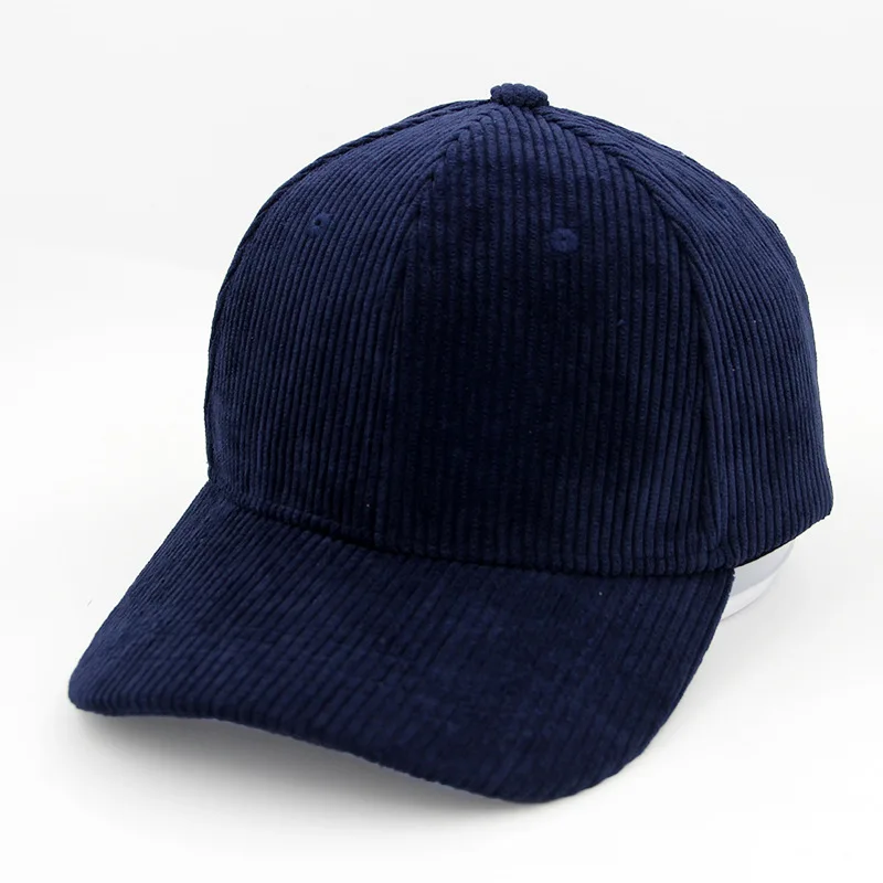 Factory Wholesale 6 Panel Corduroy Hat Plain Baseball Cap Mix Colors