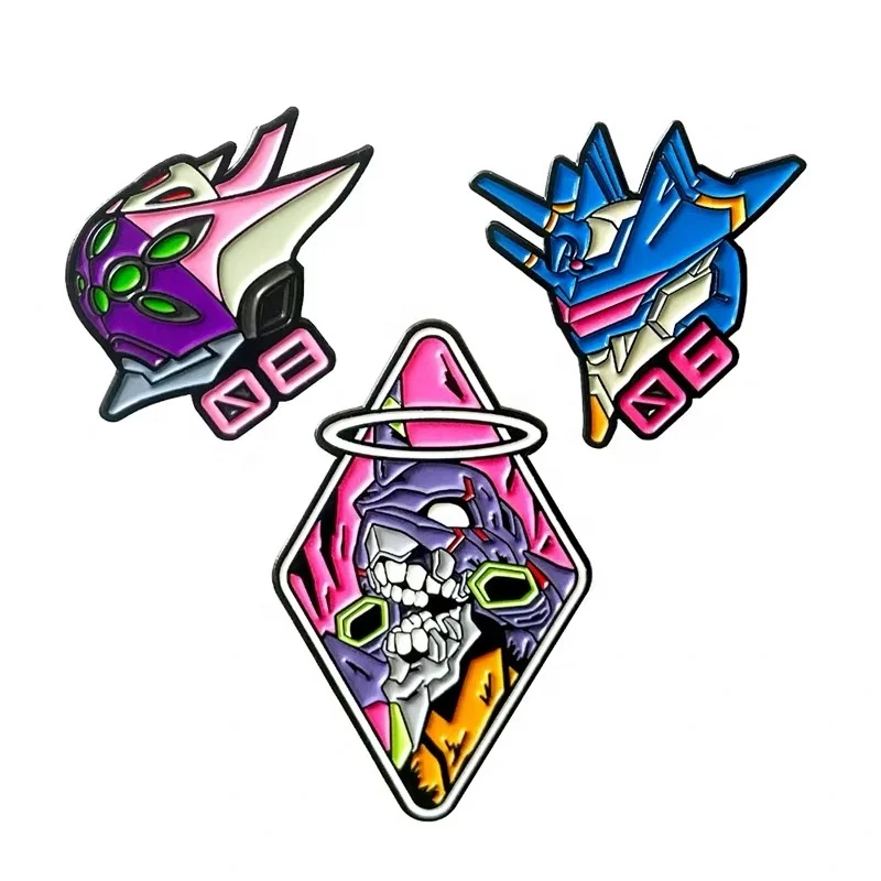 New Gundam badge Anime badge Custom Made  Robot cartoon soft enamel pin Metal Lapel Pin Badge