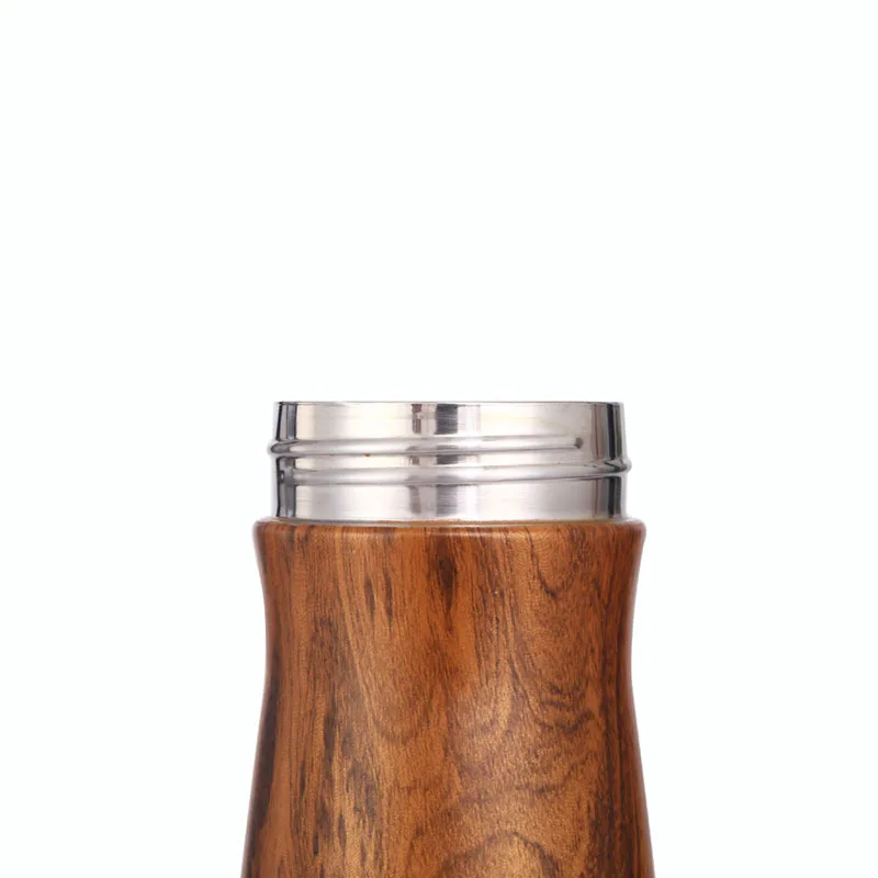 American wide mouth wood grain Coke bottle spray paint outdoor sports bottle 304 stainless steel vacuum bottle custom LOGO