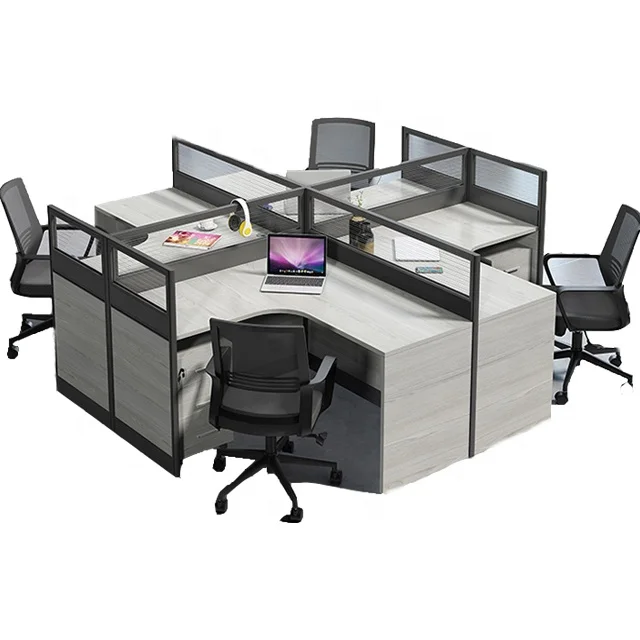 Soundproof office desk 120 degree workstation for 3 person 1/2/3/4/6 person office modular workstation