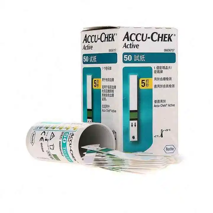 Original Accu Chek Active Blood Glucosemeter Test Strips With Lancets