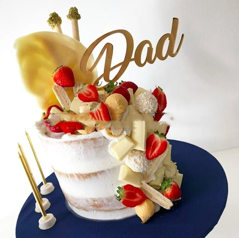Birthday cake topper acrylic cake topper for dad fathers day cake topper