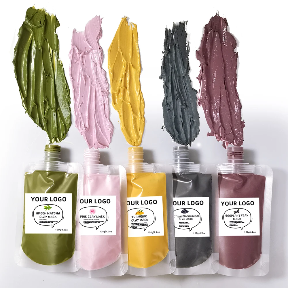 Best Selling Organic Face & Body Mask Whitening Rose Turmeric Charcoal Green Tea Face Mud Clay Mask