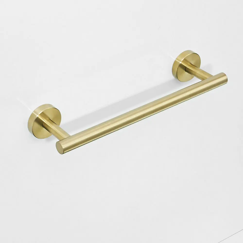 Beelee Thicken SUS304 Stainless Steel Gold Bathroom Towel Holder, Bath Towel Bar/Rod for Bathroom
