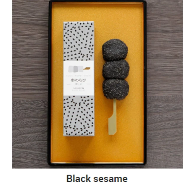 Children sweet gooey warabi mochi  grain rice cake snack daifuku mochi food