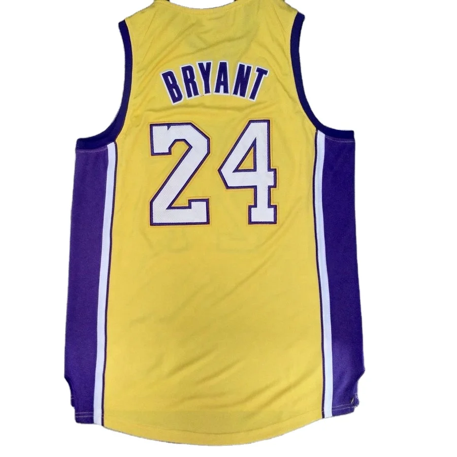 Fashion 24# Bryant 2009 final Championship logo yellow embroidery men polyester quick dry jerseys basketball wear