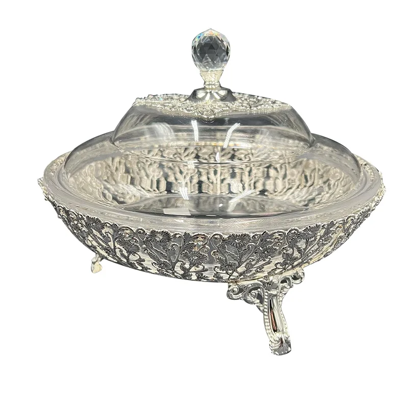 Arabic metal gold plate dessert candy plate fruit tray Restaurant dinner steak basket wedding cake dish western salad plate