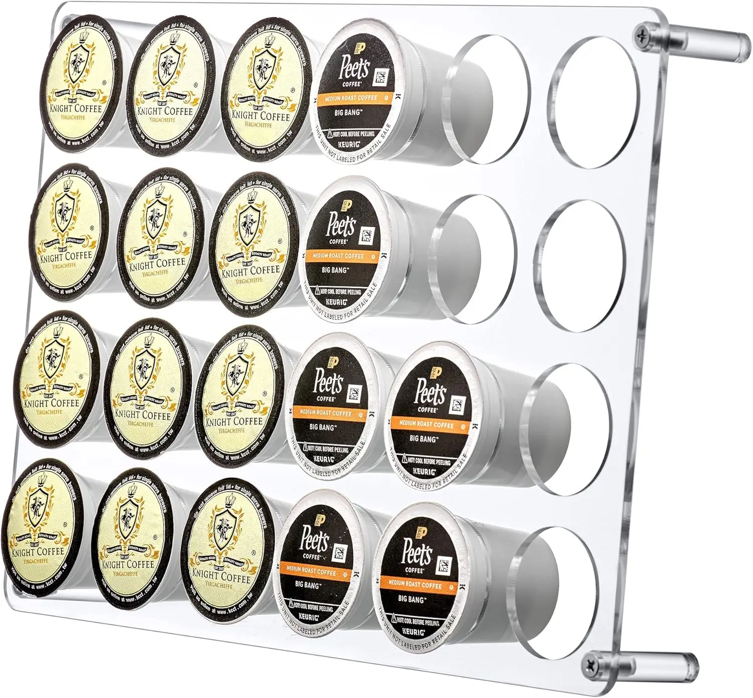 24-слот плоский акриловый держатель Keurig K-Cup без BPA, защищенный от разреза большой емкости пластиковый ящик для хранения кофейных капсул