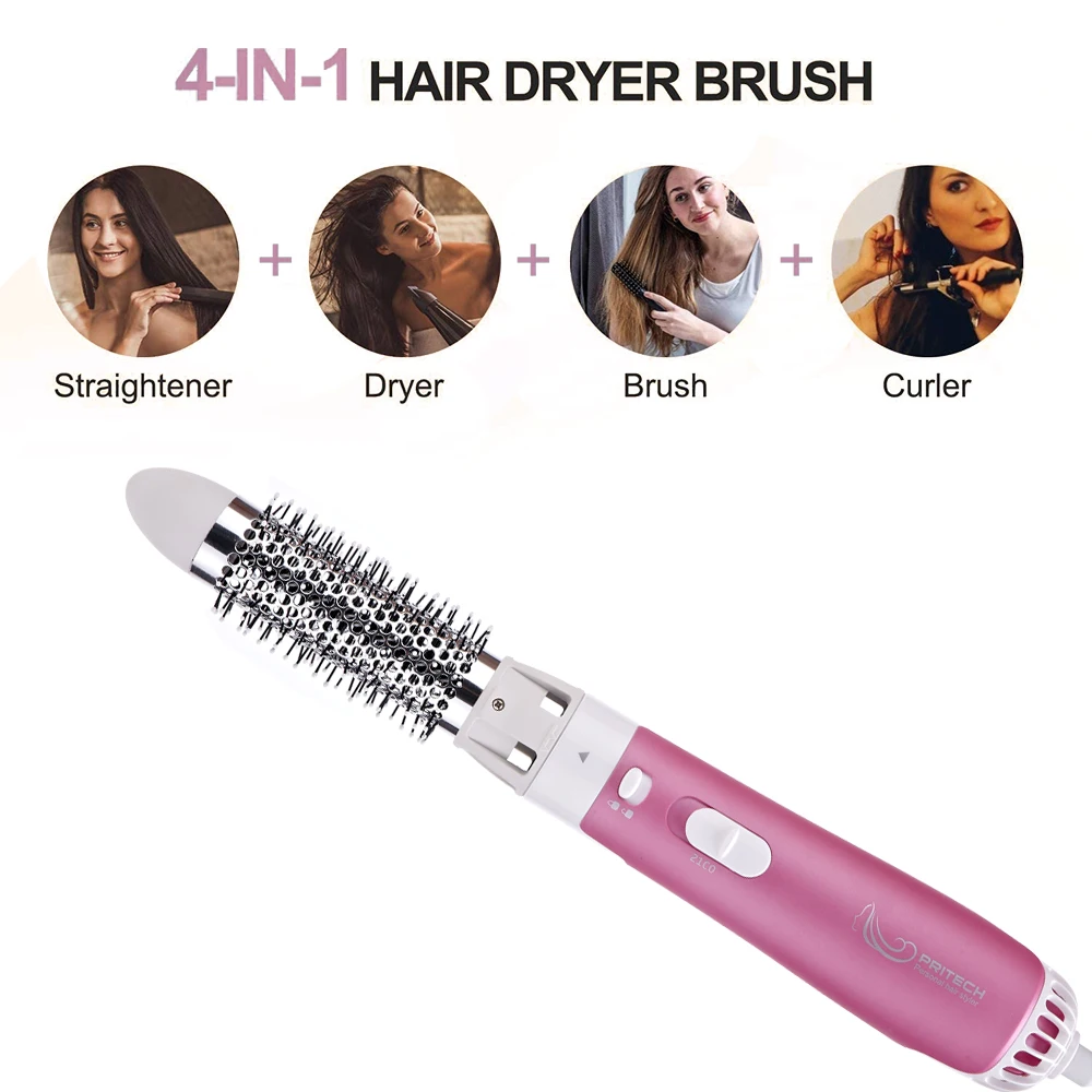 PRITECH High Quality 1000W Professional Blow Hair Brush Hot Air Styler