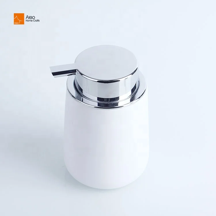 European style 300ml Hand Liquid Foam Pump Bottle Bathroom White Stand Shampoo Soap Dispenser