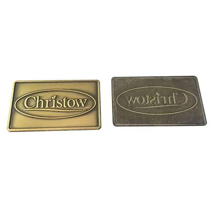 
Rectangle Shaped Custom Logo Engraved Metal Labels Plate For Furniture 