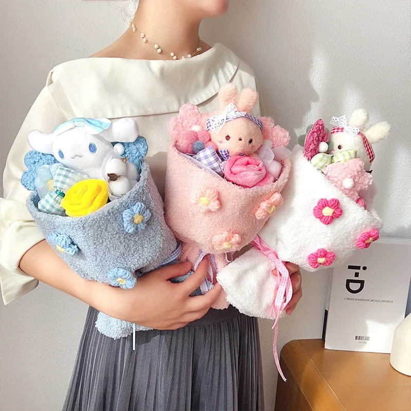 Плюшевый букет Cinnamoroll Рождественский подарок на выпускной Мультяшные куклы друзья каваи креативный милый аниме с