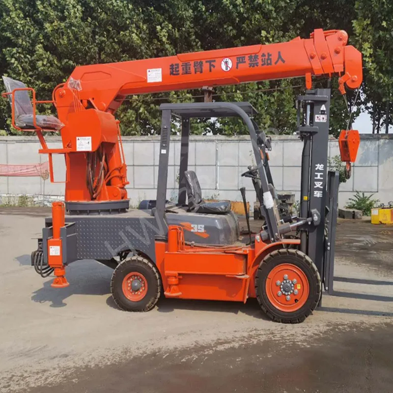 Mini construction used forklift truck crane