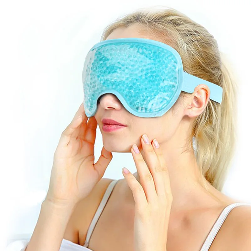 Hot Sell Custom Logo 3D Reusable Sleeping anti-stress Fatigue Fold Therapy Cooling Gel Bead Eye Mask for Hot Summer