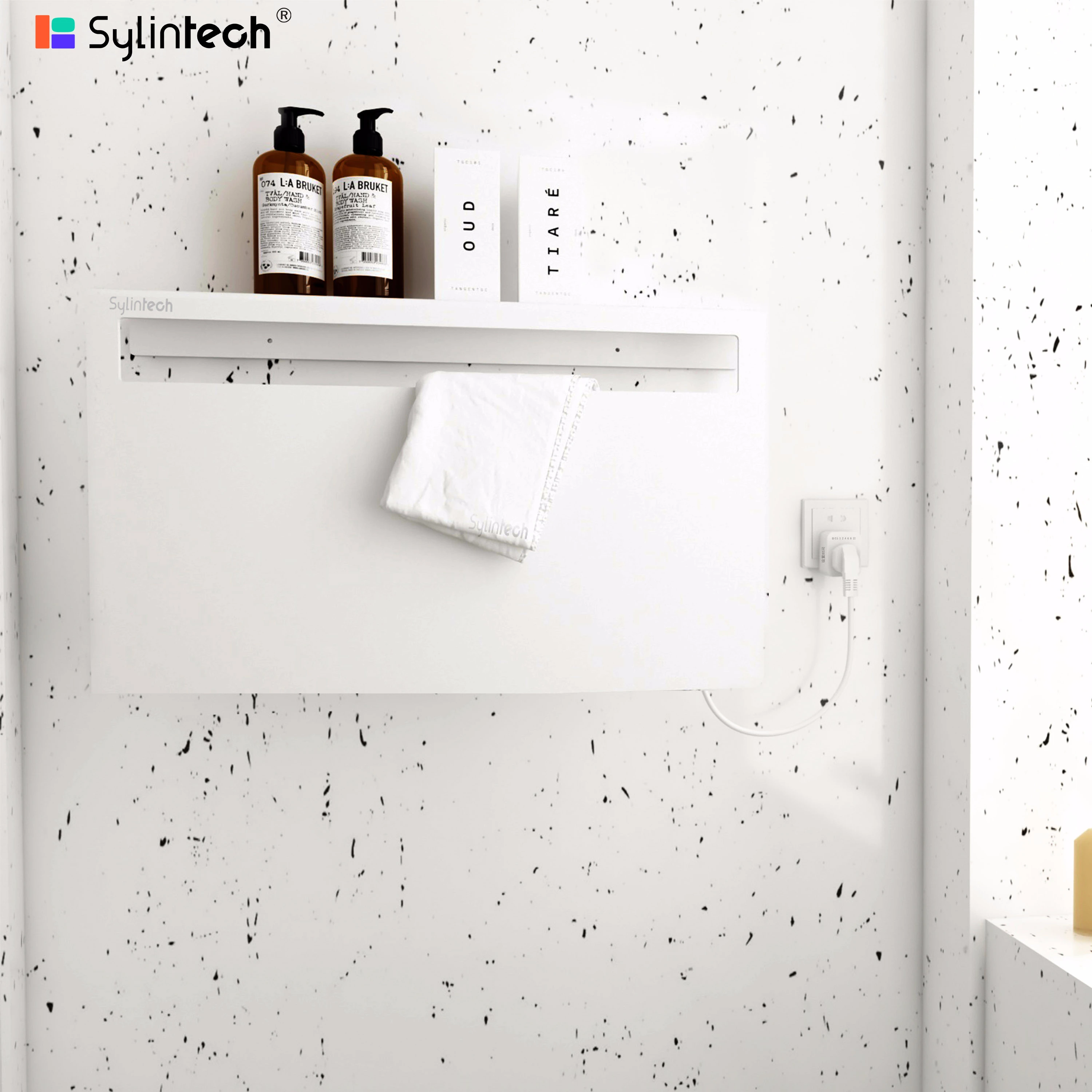 High quality bent aluminum graphene electric towel rack is not deformed and easy to install towel warmer rack