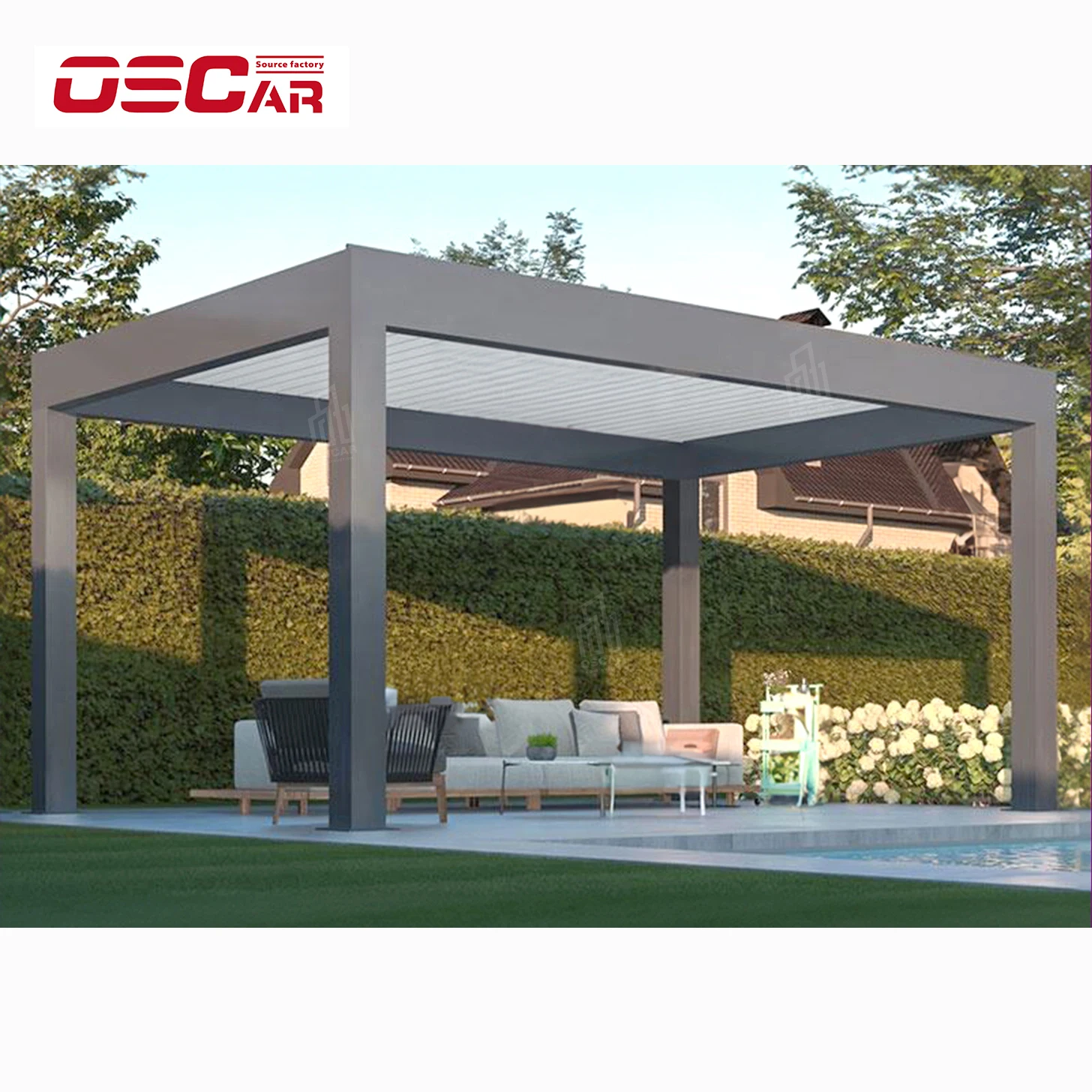 Modern Manual/Motorized Aluminium Hardtop Gazebo Canopy Factory Directly Waterproof Outdoor Patio Pergola Backyard Garden
