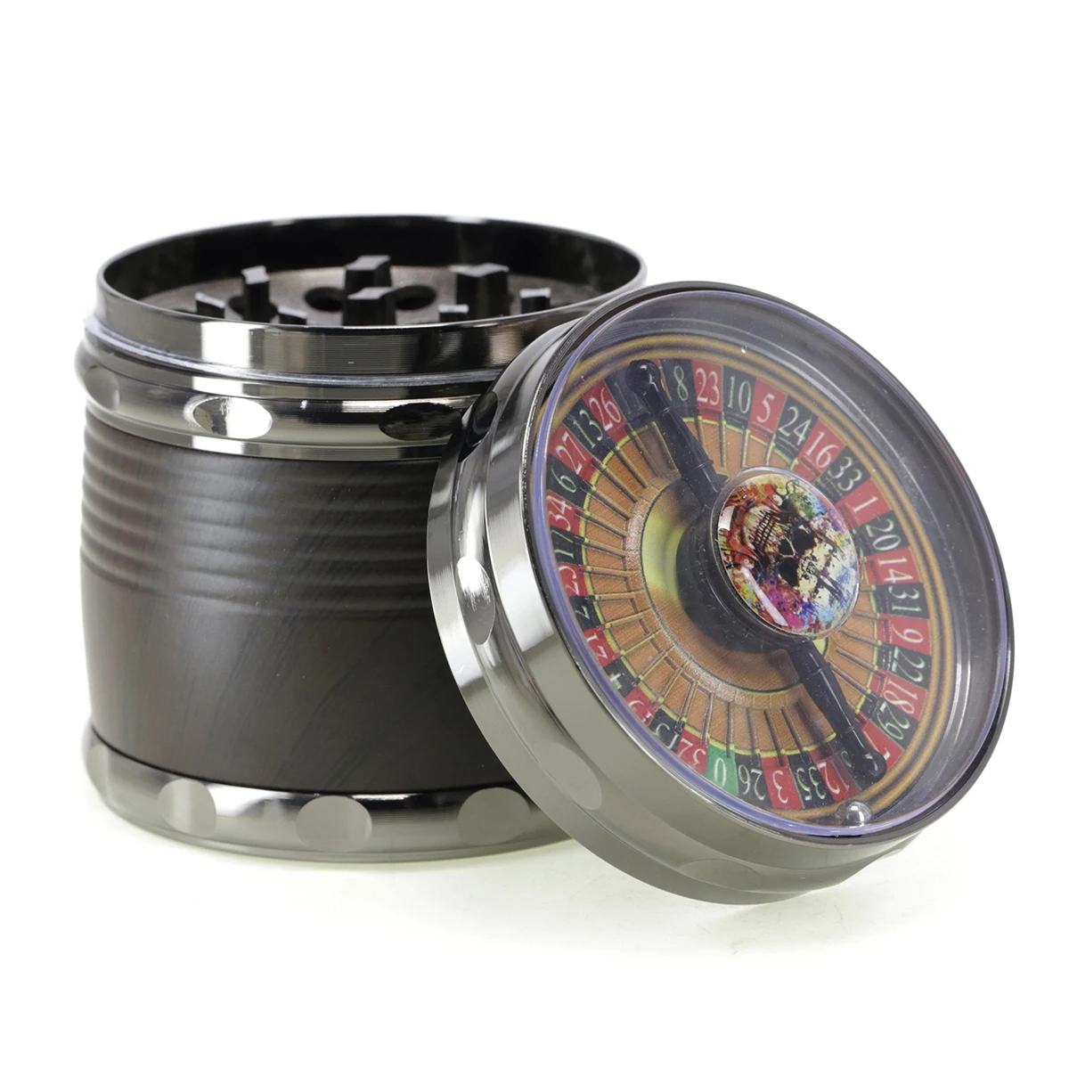 4 layers Russian Roulette large capacity smoke crusher Unique design smoke grinder 8014