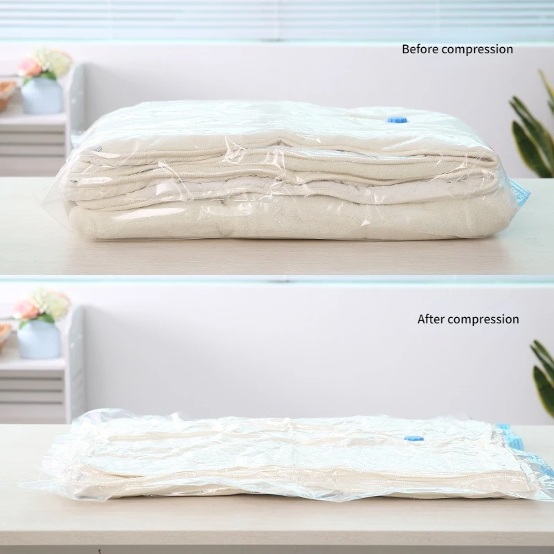 Transparent air extraction vacuum compression bag travel clothes storage vacuum bag quilt packaging storage bag