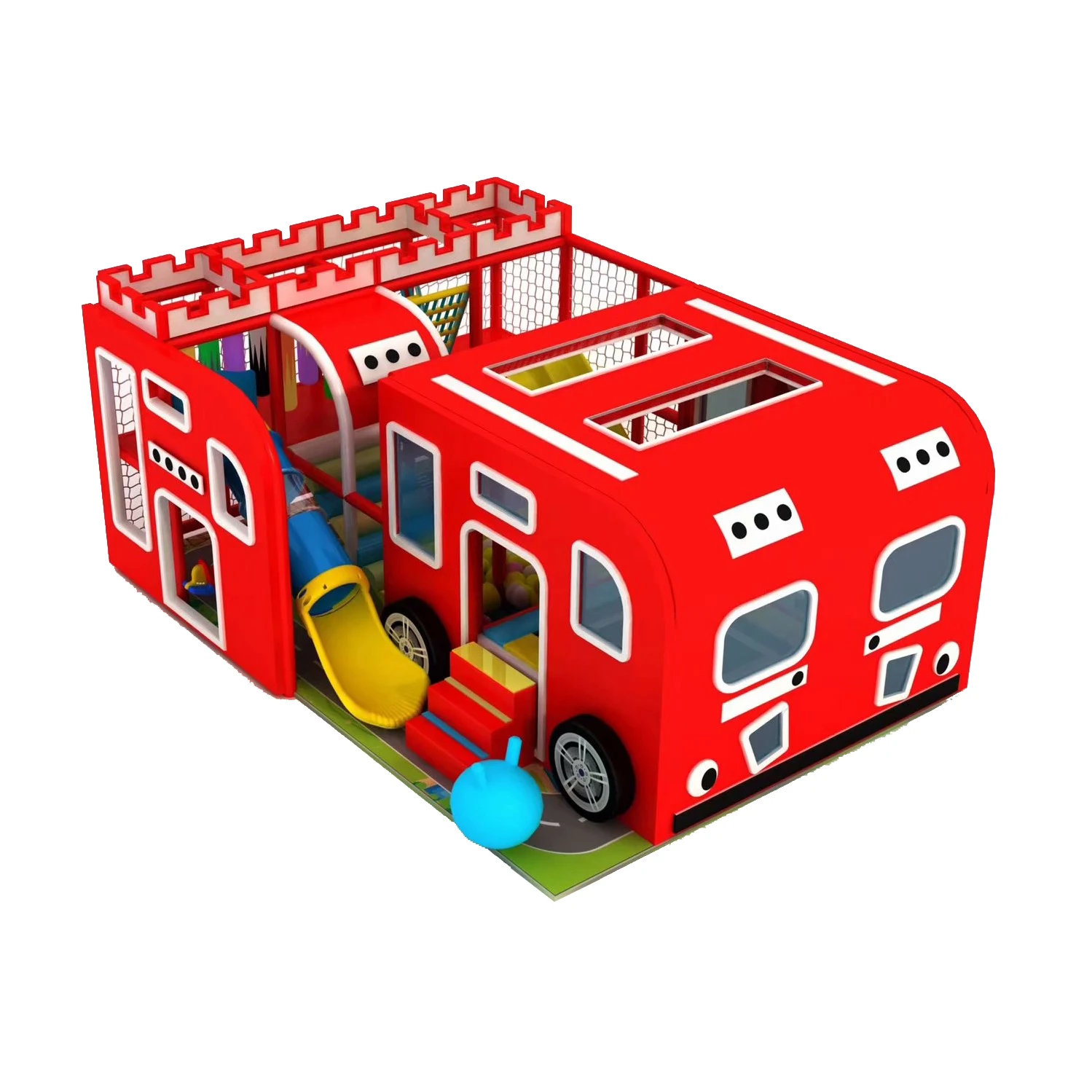 Berletyex Small Soft Play Games Kids Slides Indoor Plastic Playground Playhouse Equipment for Home