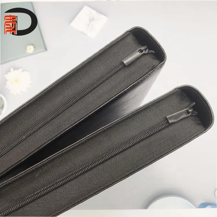 PU Leather Waterproof A4 Photo card Album 9 Pocket Business card book with zipper pocket binder sleeves