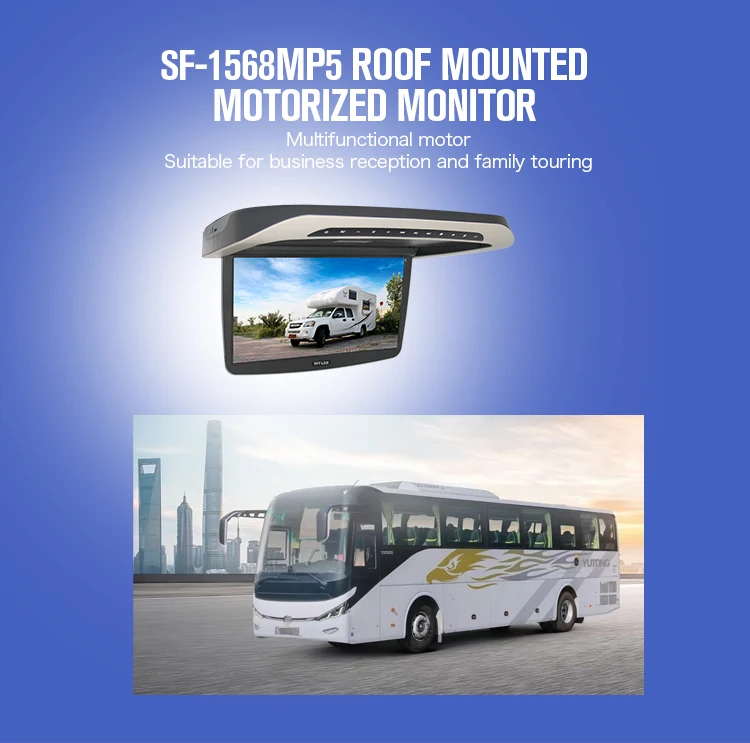 Factory cheap price 15.6inch manual vehicle monitor ceiling car monitor overhead roof monitor