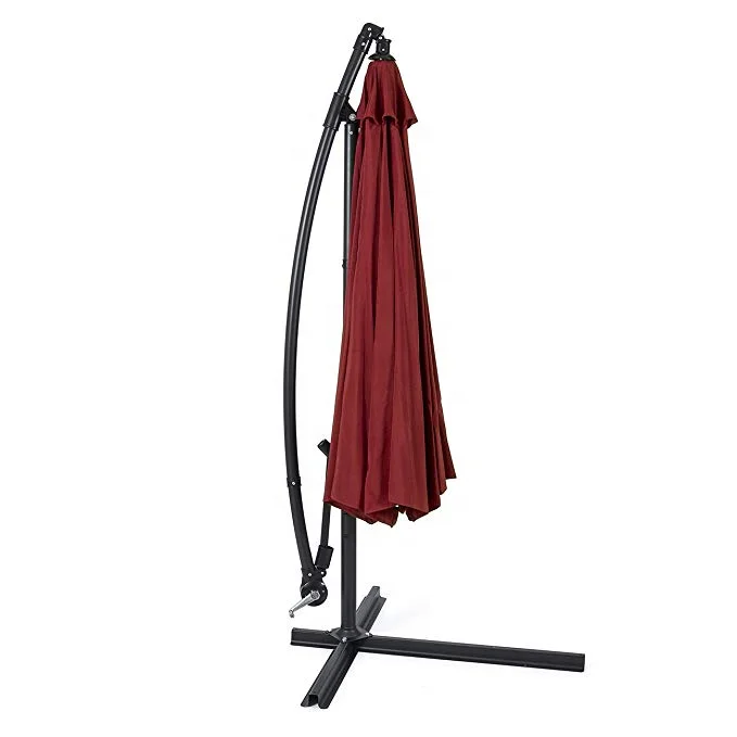 3m outdoor patio steel 6 ribs banana beach garden umbrella RLF-UMB-001-1