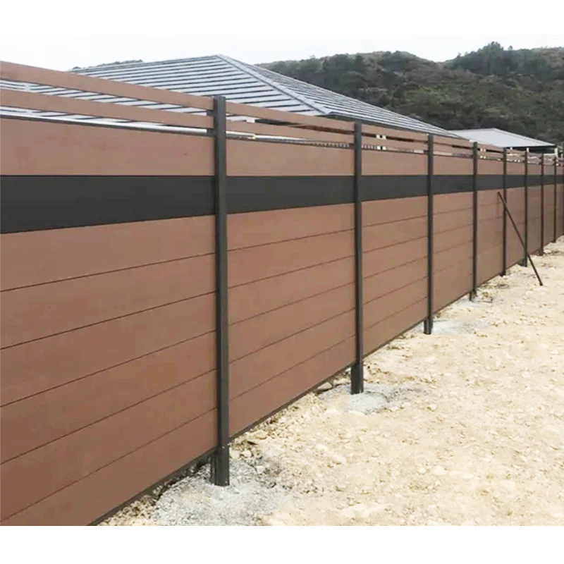 Garden home traditional wood plastic wpc composite hdpe trellis country rustic privacy aluminum frame wpc fence panel post set