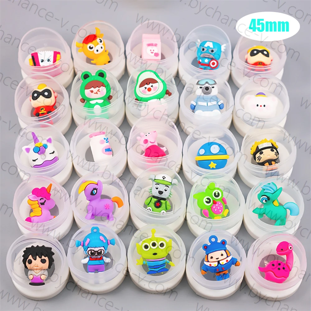 Hot Selling wholesale cheap capsule toys vary anime cartoon pencil topper figure toy in 45mm plastic balls for kids prize