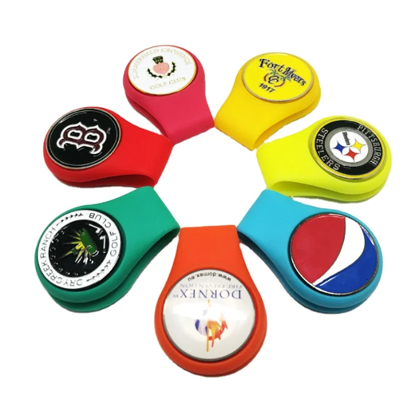 HUOFU Golf Ball Marker Hat Clip with Magnetic,  Removable Golf Hat Clips Ball Marker, Silicone Golf Hat Clip