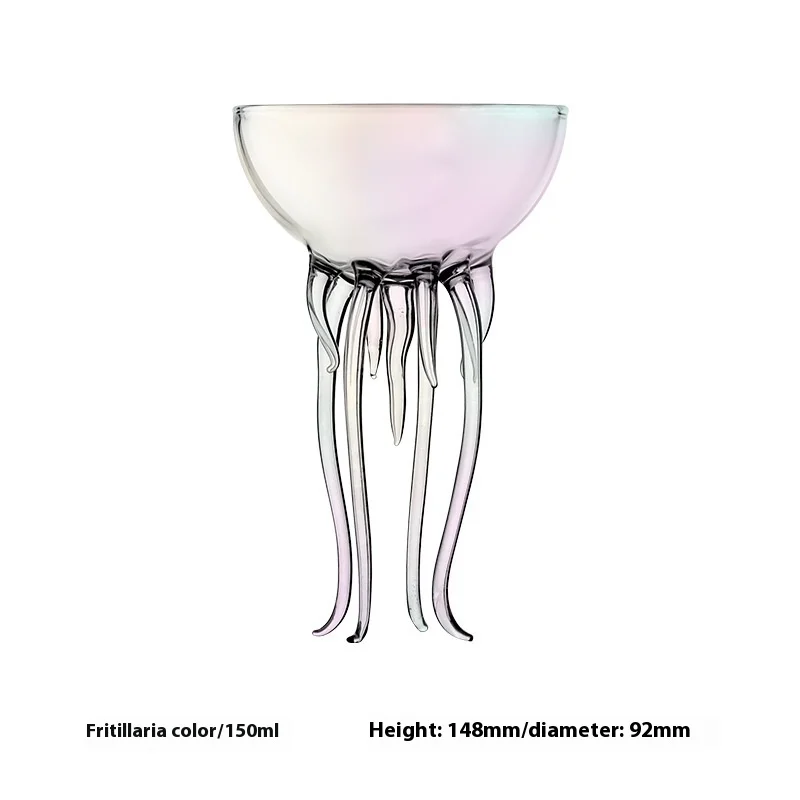 Modern Mother-of-Pearl Color Jellyfish Wine Glass Octopus Glass Cocktail Bar Cup Popular Hit Wedding Home Use Special Juice