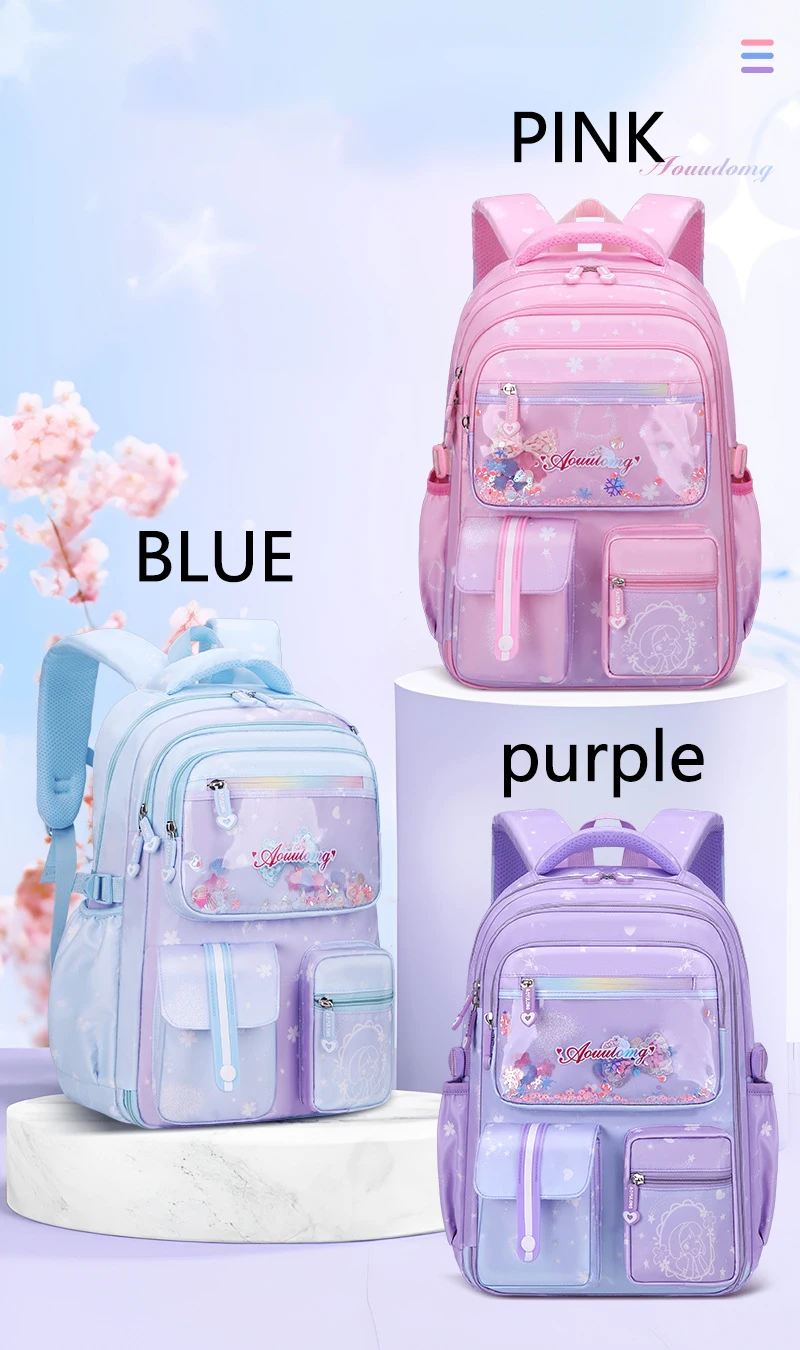 wholesale mochilas escolares 2024 sac scolaire children beautiful nylon school backpack student girl school bags for kids