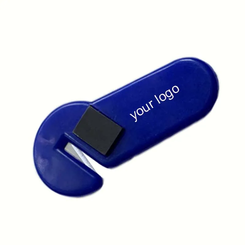 Round Head Wrench Shape Cutter Plastic Short Handle Box Opener Small Tool Letter Opener Pocket Clip Knife Fridge Magnet Cutter