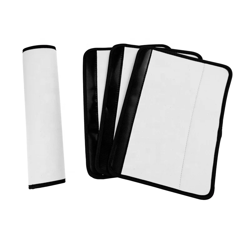 RTS  blank sublimation car safety seat belt protector neoprene shoulder strap pad white  seat belt cover (1600314769737)