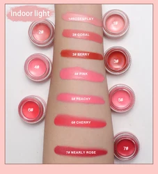 7 цветов, черная круглая стеклянная банка для крема, для макияжа, румяна, веганские розовые румяна, частная марка, maquillaje, румяна, крем